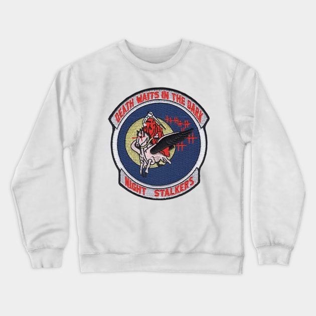 160th NIGHT STALKER : DEATH WAITS IN THE DARK Crewneck Sweatshirt by Cataraga